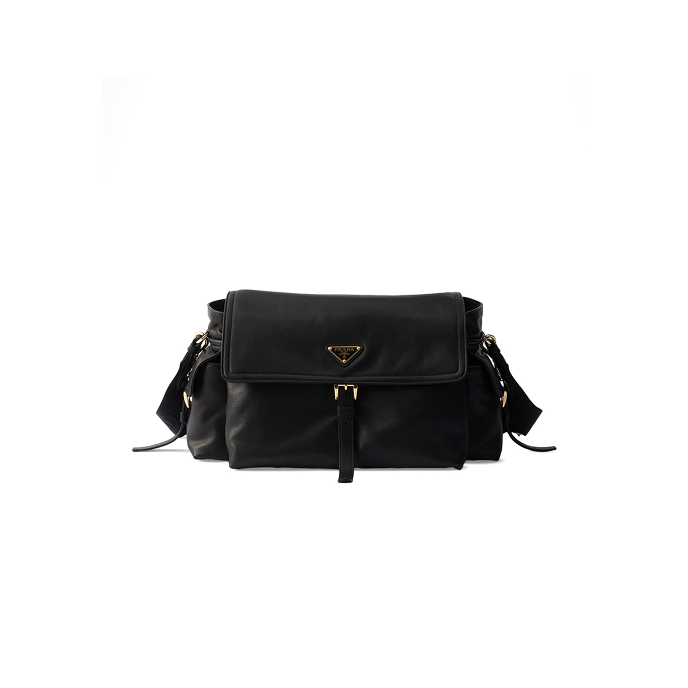 PRADA LARGE NAPPA LEATHER FLAP SHOULDER BAG 1BD391 (37.5*19*12cm)